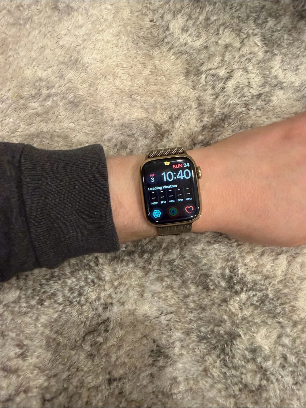Apple Watch Series 7 Gold Stainless Steel Case with Gold Milanese Loop 41mm